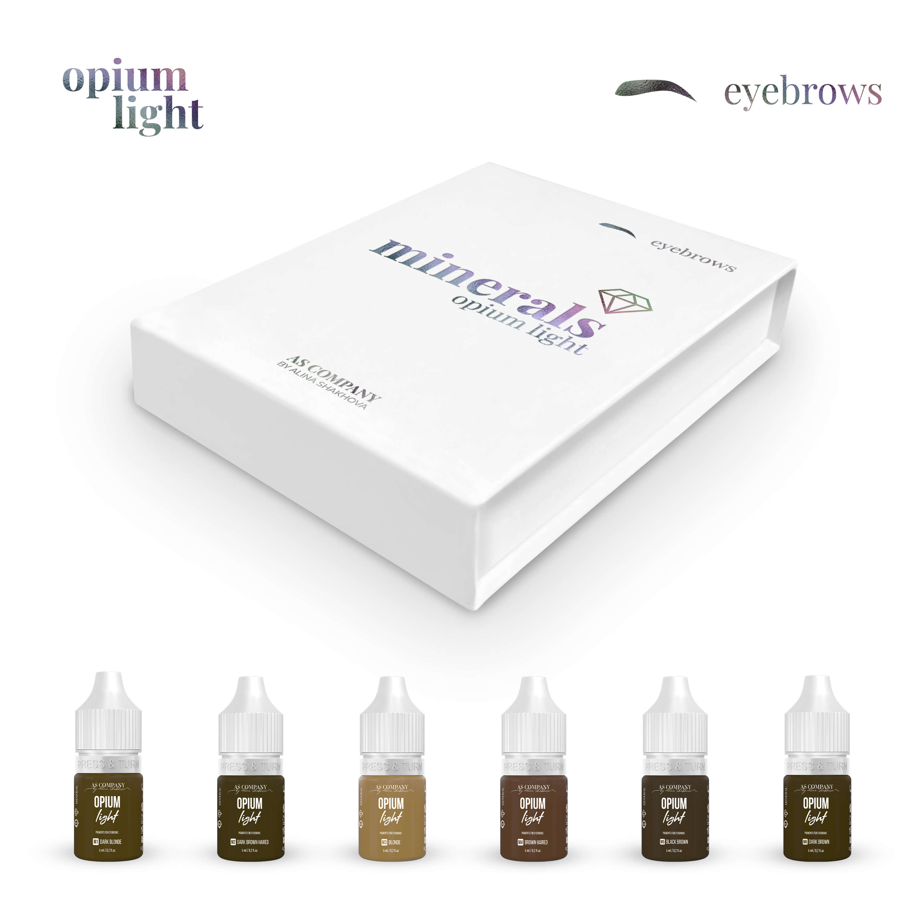 MINERALS OPIUM LIGHT SET mineral eyebrow set 6ml , AS-Company™