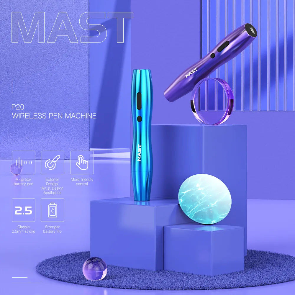 Mast P20 Wireless Tattoo Pen Machine (2 batteries)