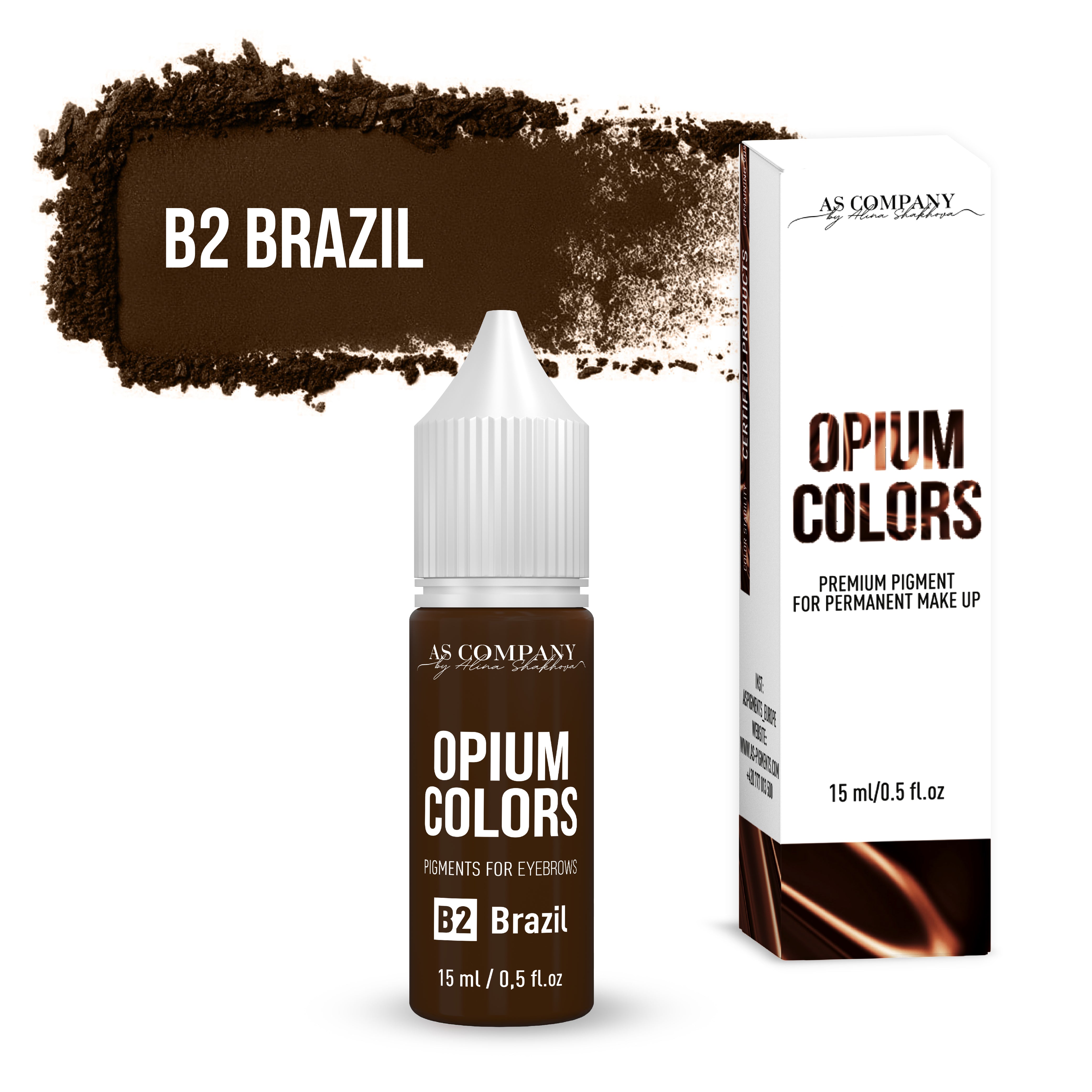 B2-BRAZIL brow pigment 6ml, 15 ml,(OPIUM COLORS)