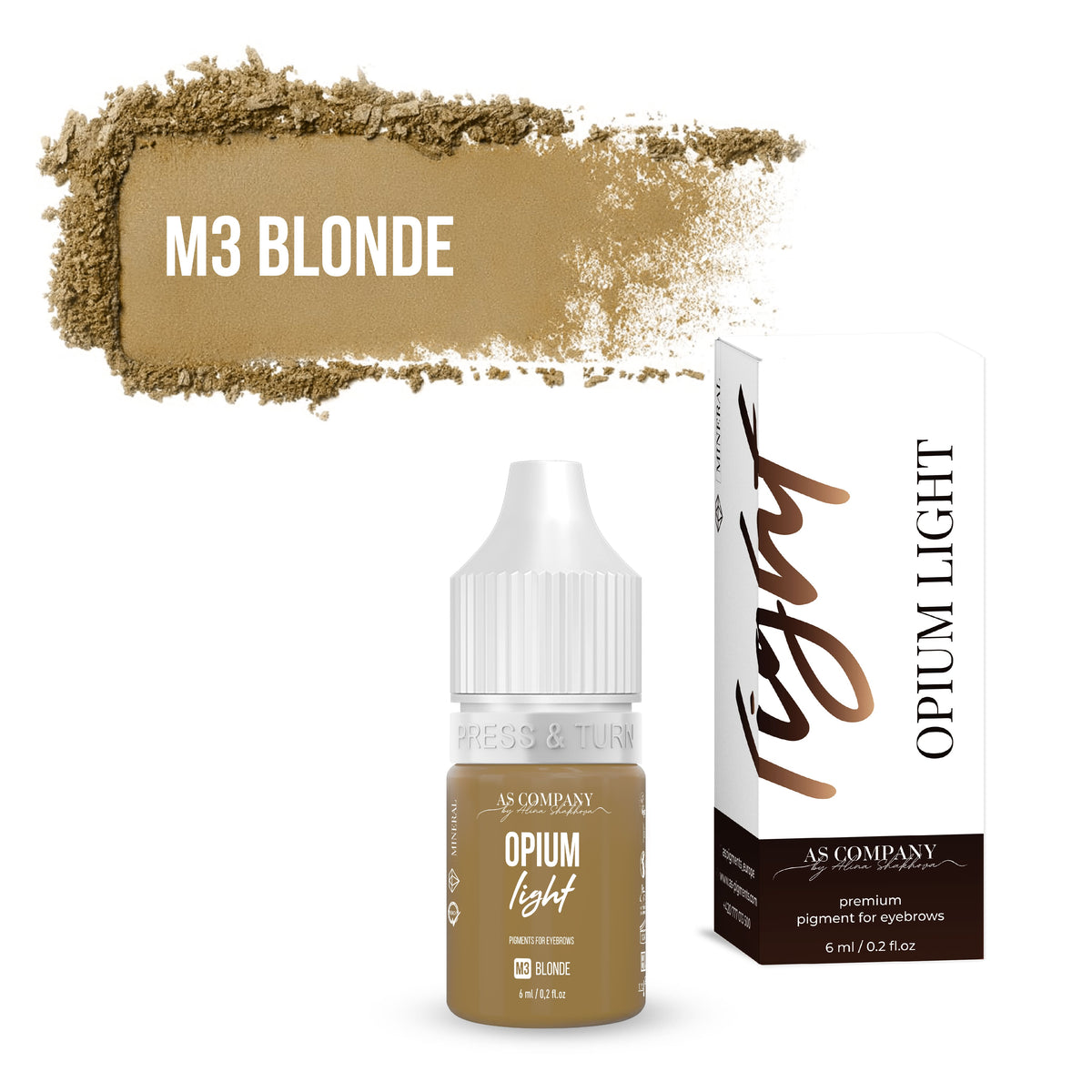 M3 – BLONDE mineral eyebrow pigment, 6ml, 15 ml (OPIUM LIGHT) AS-Company™