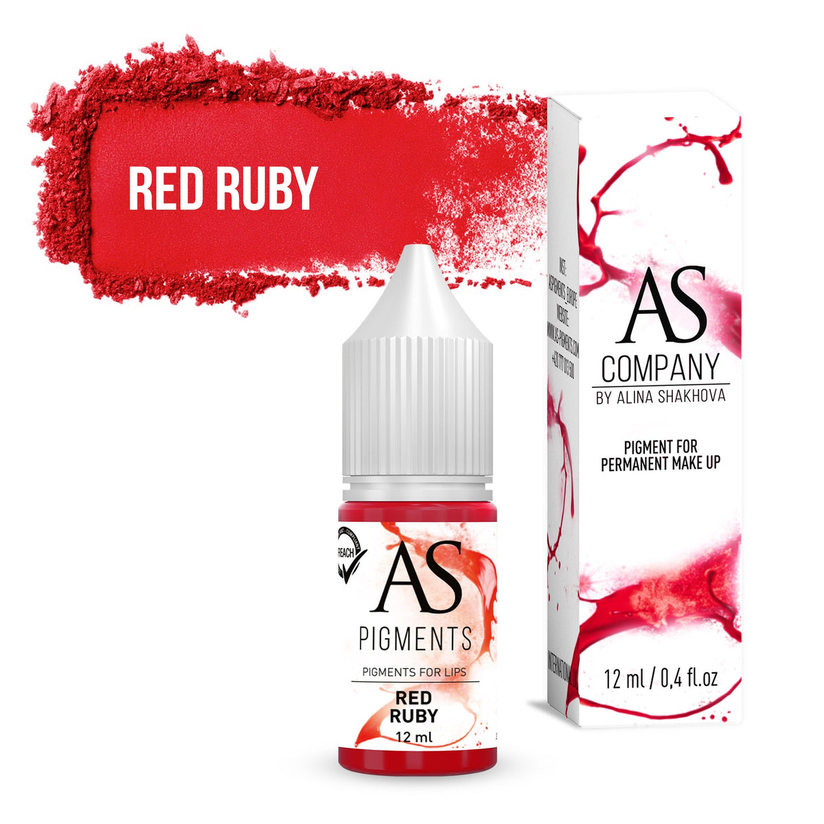 Red ruby lip pigment, 6ml, 12ml